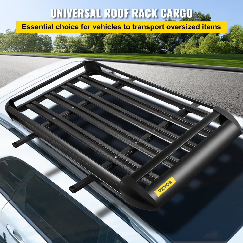 VEVOR VEVOR Roof Basket Universal Aluminum Roof Rack Basket 64x40 Inch Roof  Mounted Cargo Rack for Car Top Luggage Traveling SUV Holder