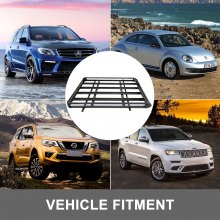 VEVOR Universal 64x40 Inch Roof Basket, Aluminum Roof Rack, Basket Roof Mounted Cargo Rack with Bars XL-B for Car Top Luggage Traveling SUV Holder (63"X 40" Roof Rack)