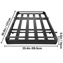 VEVOR Universal 64x40 Inch Roof Basket, Aluminum Roof Rack, Basket Roof Mounted Cargo Rack with Bars XL-B for Car Top Luggage Traveling SUV Holder (63"X 40" Roof Rack)