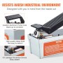 VEVOR Air Hydraulic Pump, 10,000 PSI 1/2 Gal Reservoir, NPT 3/8" Oil Outlet, NPT 1/4" Inlet, 6.6 ft Pipe, Foot Actuated Hydraulic Pump Air Treadle for Auto Body Frame Machines and Pulling Post, Gray