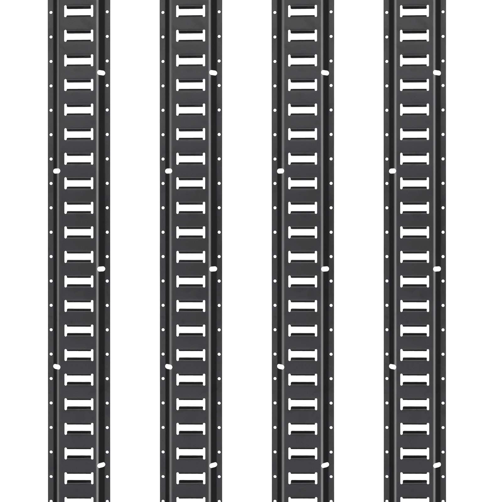 VEVOR E Track Tie-Down Rail Kit, 18PCS 5FT E-Tracks Set Includes 4 Steel Rails & 2 Single Slot & 6 O Rings & 4 Tie-Offs w/D-Ring & 2 Ratchet Straps, Securing Accessories for Cargo Motorcycles Bikes