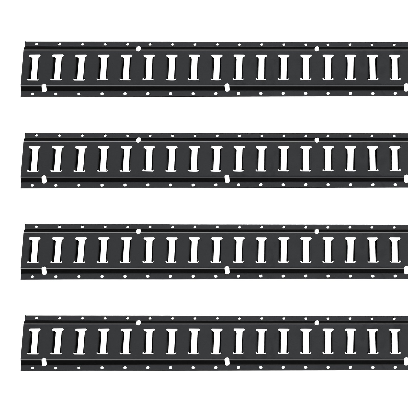 VEVOR E Track Tie-Down Rail Kit, 18PCS 5FT E-Tracks Set Includes 4 Steel Rails & 2 Single Slot & 6 O Rings & 4 Tie-Offs w/D-Ring & 2 Ratchet Straps, Securing Accessories for Cargo Motorcycles Bikes