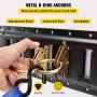 VEVOR E Track Tie-Down Rail Kit, 30PCS 5FT E-Tracks Set Includes 4 Steel Rails & 2 Single Slot & 8 O Rings & 8 Tie-Offs w/ D-Ring & 8 End Caps, Securing Accessories for Cargo, Motorcycles, and Bikes