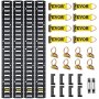 VEVOR E Track Tie-Down Rail Kit, 30PCS 5FT E-Tracks Set Includes 4 Steel Rails & 2 Single Slot & 8 O Rings & 8 Tie-Offs w/ D-Ring & 8 End Caps, Securing Accessories for Cargo, Motorcycles, and Bikes
