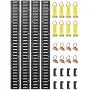 VEVOR E Track Tie-Down Rail Kit, 30PCS 152.4 cm E-Tracks Set Includes 4 Steel Rails & 2 Single Slot & 8 O Rings & 8 Tie-Offs w/ D-Ring & 8 End Caps, Securing Accessories for Cargo, Motorcycles, and Bikes