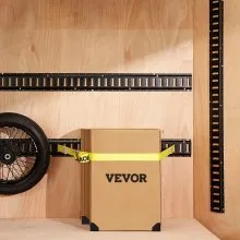 VEVOR E Track Tie-Down Rail Kit, 30PCS 152.4 cm E-Tracks Set Includes 4 Steel Rails & 2 Single Slot & 8 O Rings & 8 Tie-Offs w/ D-Ring & 8 End Caps, Securing Accessories for Cargo, Motorcycles, and Bikes