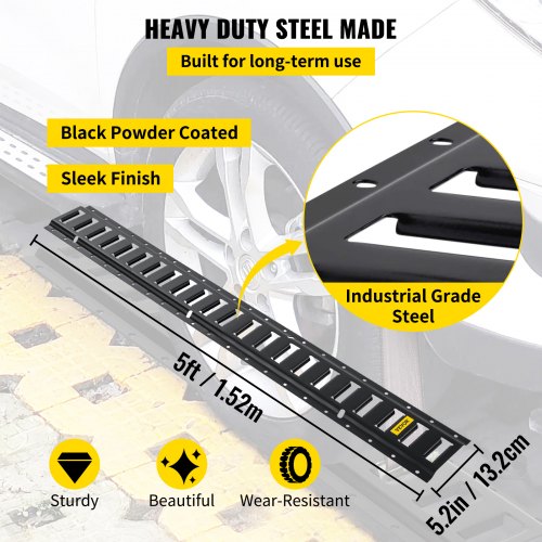 VEVOR E-Track Tie-Down Rail, 4PCS 5-FT Steel Rails w/ Standard 1"x2.5" Slots, Compatible with O and D Rings & Tie-Offs and Ratchet Straps & Hooked Chains, for Cargo and Heavy Equipment Securing