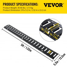 VEVOR E-Track Tie-Down Rail, 6PCS 1.52 m Steel Rails with Standard 25x64 mm Slots, Compatible with O and D Rings & Tie-Offs and Ratchet Straps & Hooked Chains, for Cargo and Heavy Equipment Securing
