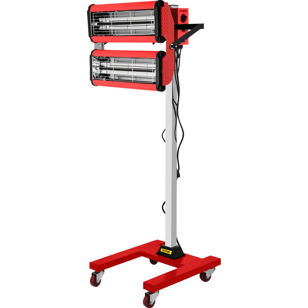 VEVOR 2000W Baking Infrared Paint Curing Lamp Short Wave Infrared Heater Car Bodywork Repair Paint Dryer/Stand