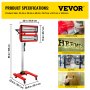 VEVOR Baking Infrared Paint Curing Lamp 2000W Dryer Heater Short Wave Infrared Heater Car Bodywork Repair Paint Dryer / Stand