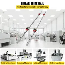 VEVOR 2X 15-1500mm Linear Guideway Rail with 4Pcs Pillow Block Carriage Bearing Block for 15mm Slotted Block Square Block Linear Rail Routers CNC Set