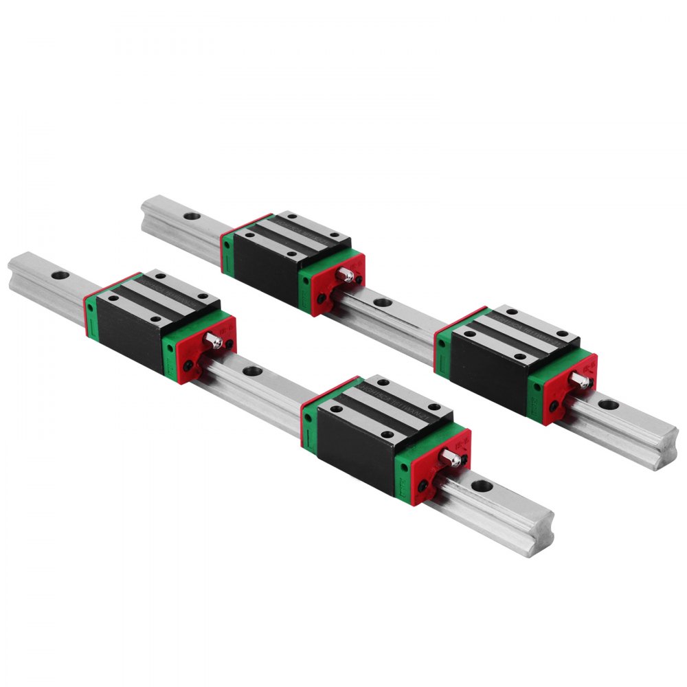 Lineární kolejnice VEVOR 2ks 15-300mm kolejnice s lineárním vedením + 4x čtyřhranný blok CNC sada Ložiska s plynulým pohybem soustruhy s vysokou tuhostí
