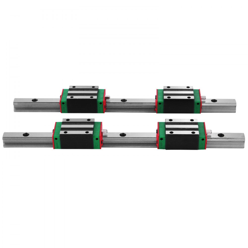 VEVOR Linear Rail 2Pcs 15-300mm Linear Guideway Rail + 4X Square Block CNC Set Bearing Smooth Motion High Rigidity Lathes