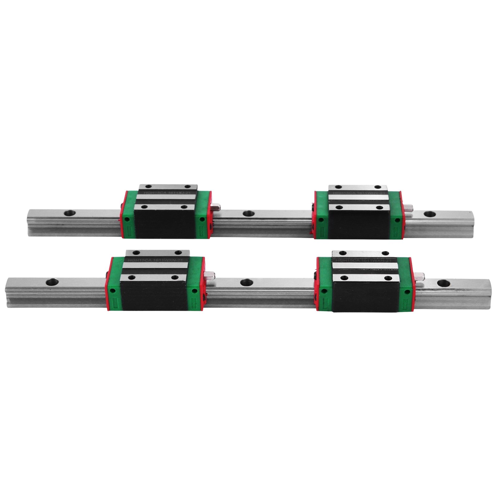 VEVOR Linear Rail 15-300mm 2X Linear Guideway Rail 4X Square Type Carriage Bearing Block Linear Rail Support for 15mm Slotted Bearings