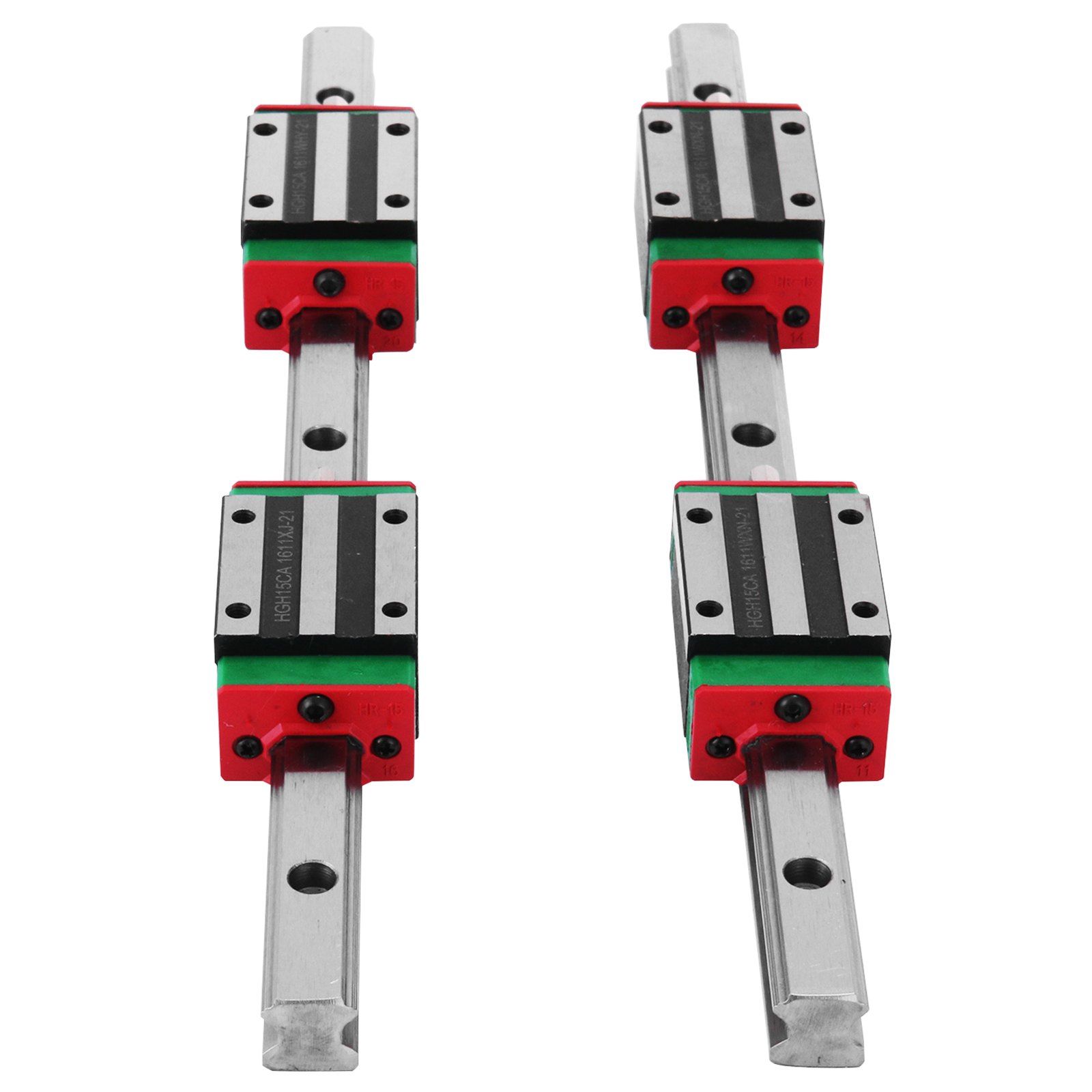 VEVOR Linear Rail 2Pcs 15-300mm Linear Guideway Rail + 4X Square Block CNC Set Bearing Smooth Motion High Rigidity Lathes