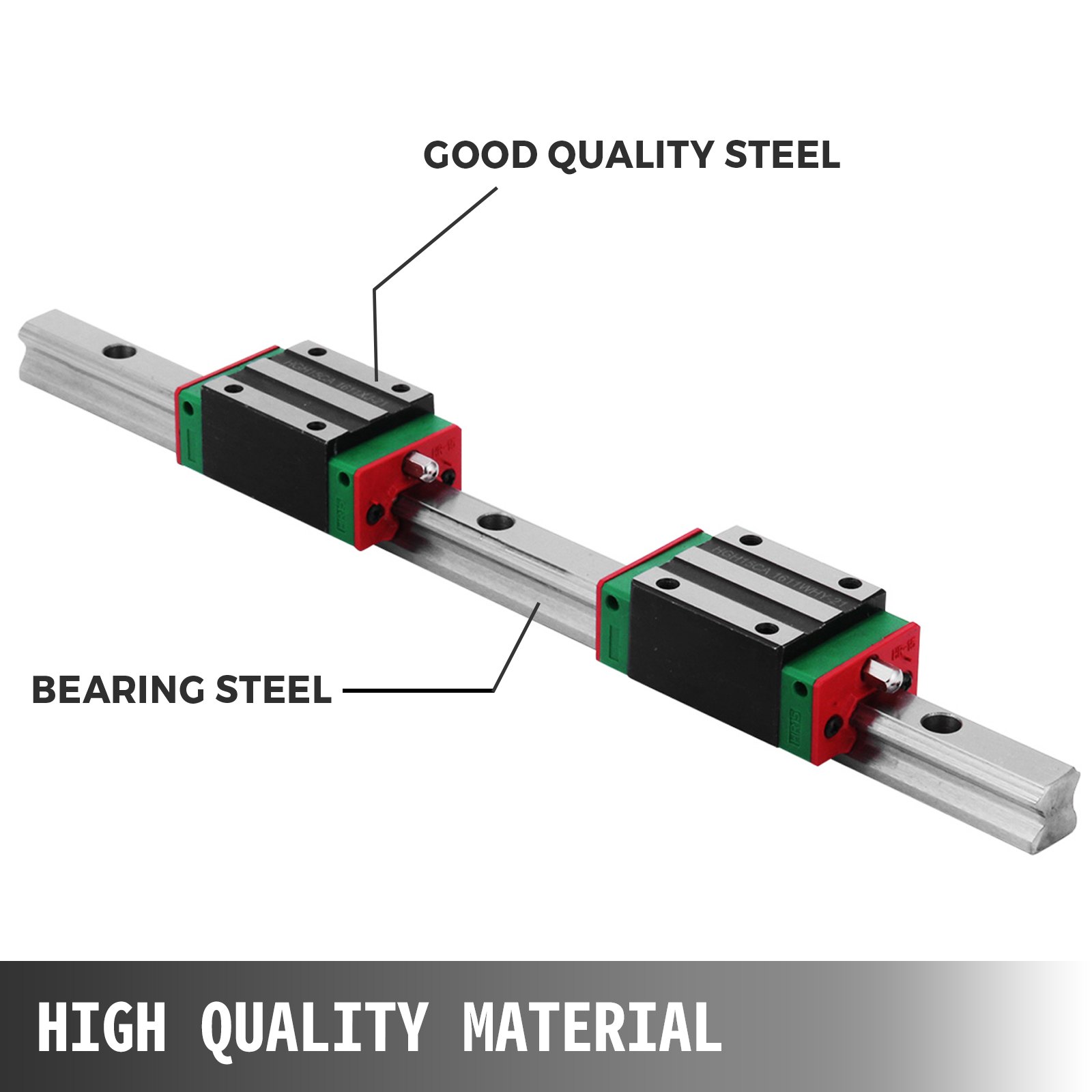 VEVOR Linear Rail 2Pcs 15-300mm Linear Guideway Rail + 4X Square Block CNC Set Bearing Smooth Motion High Rigidity Lathes
