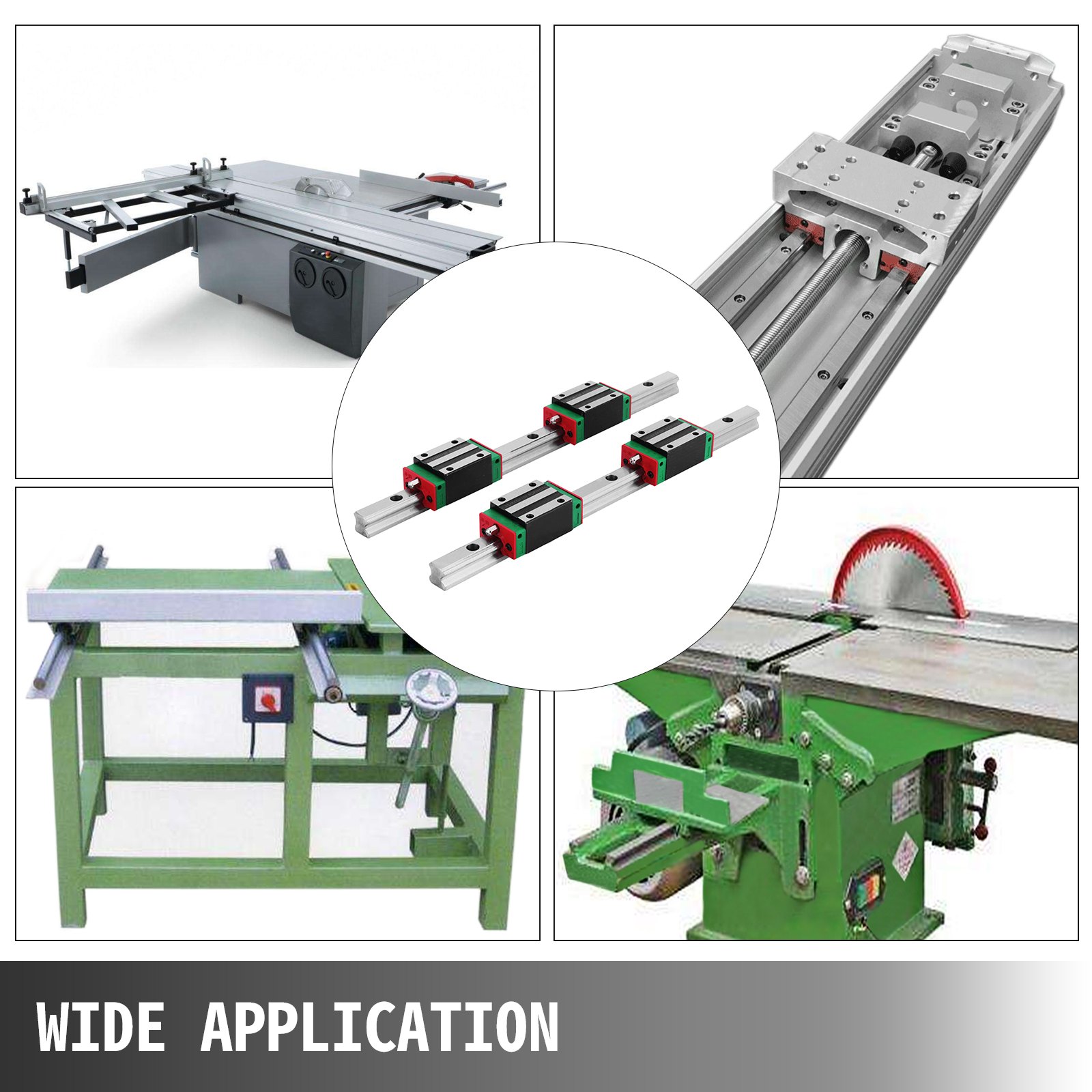VEVOR Linear Rail 2Pcs 15-300mm Linear Guideway Rail + 4X Square Block CNC Set Bearing Smooth Motion High Rigidity Lathes