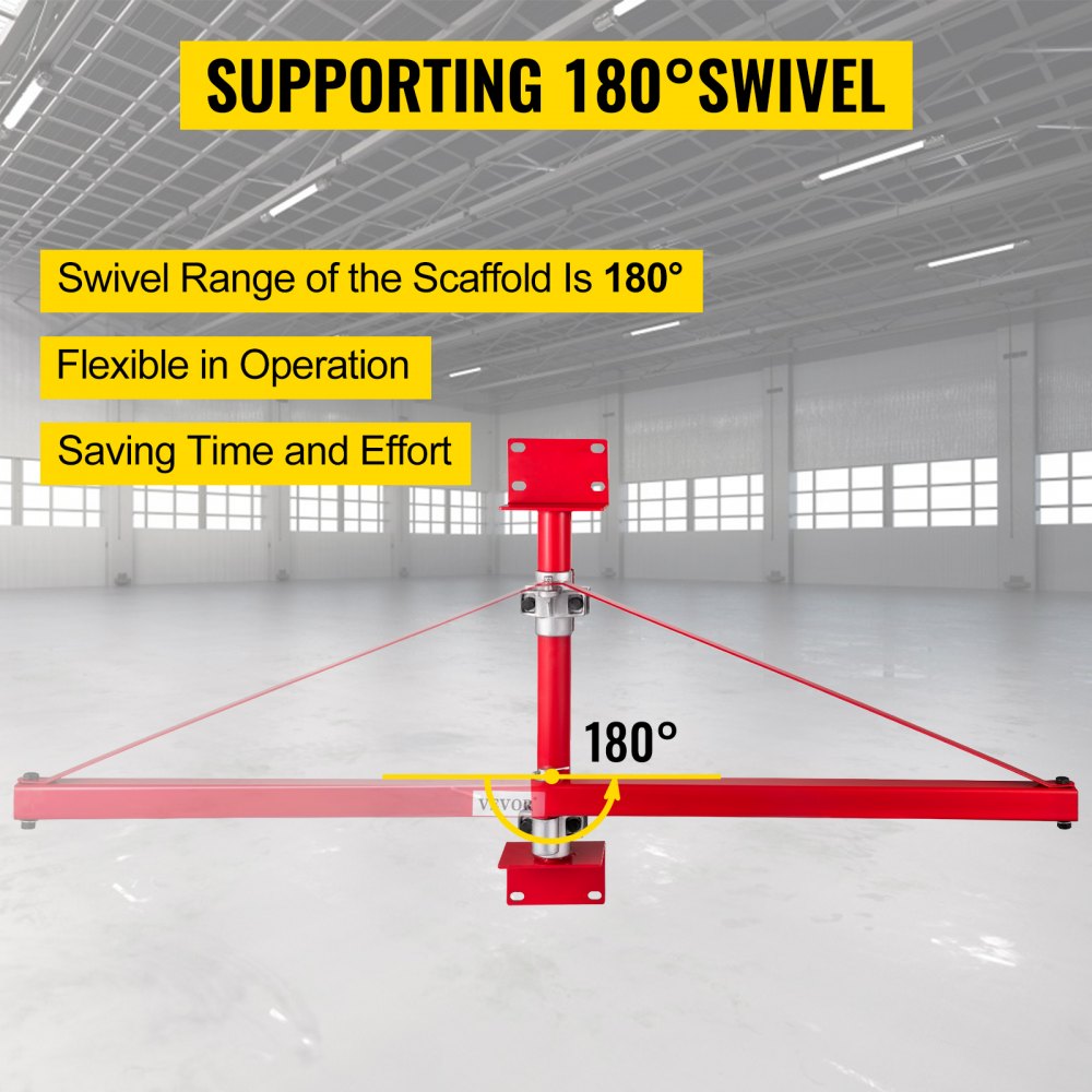 VEVOR Scaffold Electric Hoist Swing Arm 600/300kg, Pivoting Hoist Boom - 600Kg Lifting Winch Rotating Swinging Swivel Arm New 180°