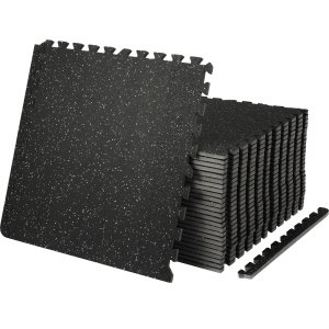 Hmount Deeroll 12pcs Interlocking Foam Floor Mat Suitable for Gym Outdoor/Indoor Protective Flooring Matting, Black, Size: 30