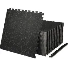 VEVOR - Tapetes de espuma EVA entrelazados, 14 mm de grosor, 25 piezas de baldosas de goma tipo rompecabezas, 61 x 61 cm, tapete de ejercicio para entrenamiento y fitness, tapetes resistentes para el hogar, gimnasio y oficina, 9,5 m²