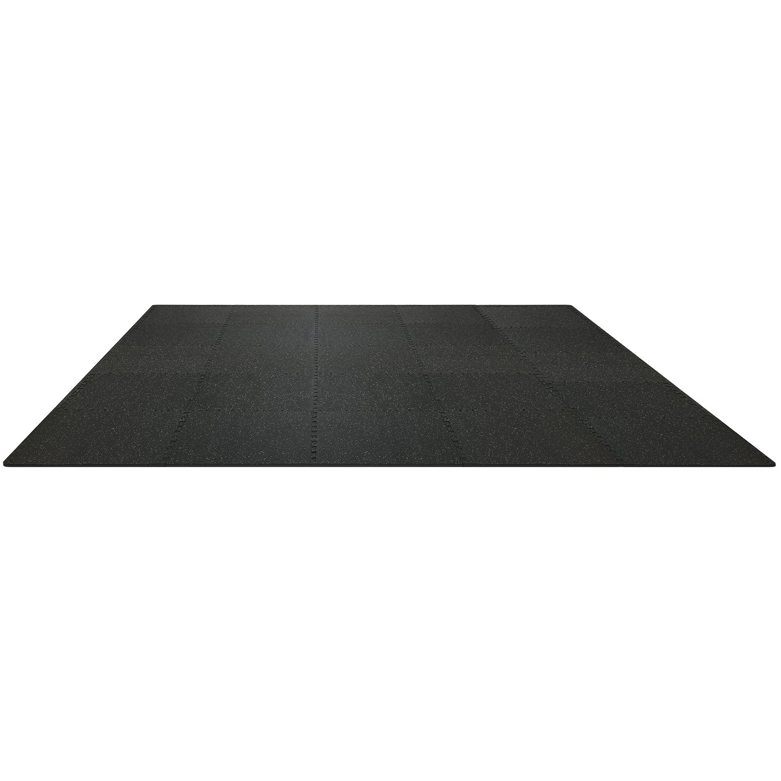 VEVOR 25 PCS 12.70 mm Thick Gym Floor Mats, 60.96 x 60.96 cm EVA Foam & Rubber Top Interlocking Workout Floor Mats with 9.29 m² Coverage, Waterproof Exercise Puzzle Flooring for Gym, Home, Garage, Basement