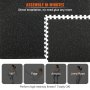 VEVOR EVA Interlocking Foam Floor Mats, 0.56 in Thickened 6 Pcs Puzzle Rubber Tiles, 24 x 24 in Exercise Floor Mat for Workout & Fitness, Heavy Duty Flooring Mats for Home, Gym, Office-24 Sq Ft