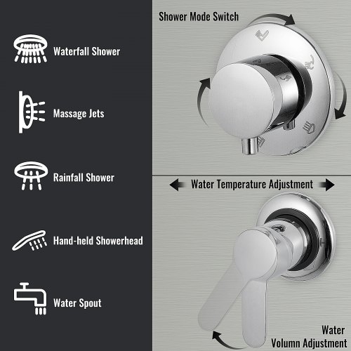 Multi-function Shower Panel Tower System With Spout Rainfall Waterfall Massage