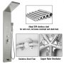 VEVOR 5 in1 Shower Panel Tower System Brushed Silver Stainless Steel Multi-Function Shower Panel with Spout Rainfall Waterfall Massage Jets Tub Spout Hand Shower for Home Hotel Resort Split Type