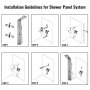 VEVOR 5 in1 Shower Panel Tower System Brushed Silver Stainless Steel Multi-Function Shower Panel with Spout Rainfall Waterfall Massage Jets Tub Spout Hand Shower for Home Hotel Resort Split Type