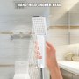 Happybuy 6 in 1 Shower Tower Panel Stainless Steel LED Display Wall Mounted Shower Panel System Panel Rainfall Massage Jets Waterfall Bathroom Shower Tower (Silver Color)