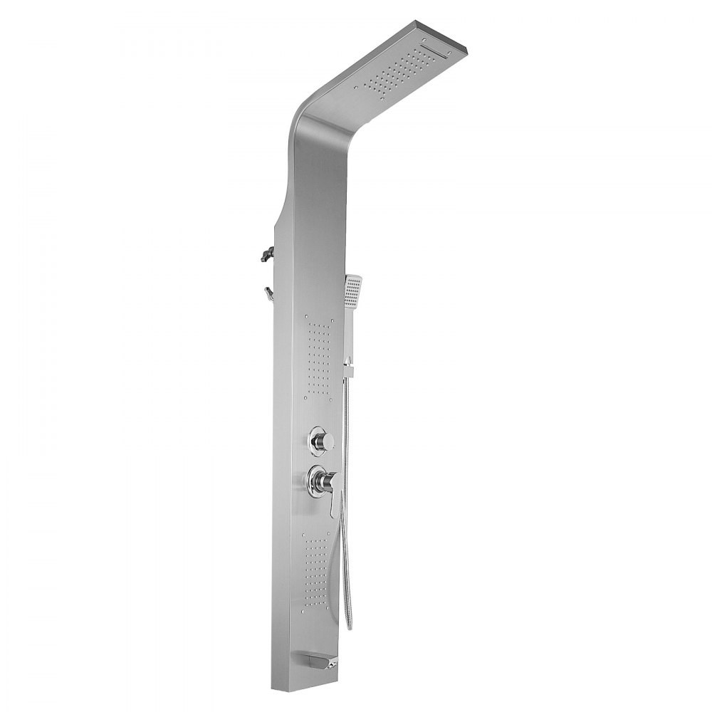 5 In 1 Shower Column Tower Panel With Twin Heads Reinforced Waterfall Bathroom