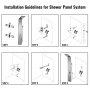 60" Shower Panel Tower Massage System Stainless Steel Wall Mount Multi-function