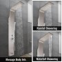 VEVOR 5 az 1-ben zuhanytorony panel rozsdamentes acél keverőpanel oszlop falra szerelhető paneles esőzés komplett rendszeregység masszázsfúvókák vízesés fürdőszoba zuhanytorony (ezüst matt)