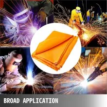 VEVOR Welding Blanket 10 x 10 FT Fiberglass Blanket Heavy-Duty Fire Retardant Blanket for Easy Hanging and Protection from Sparks & Splatters