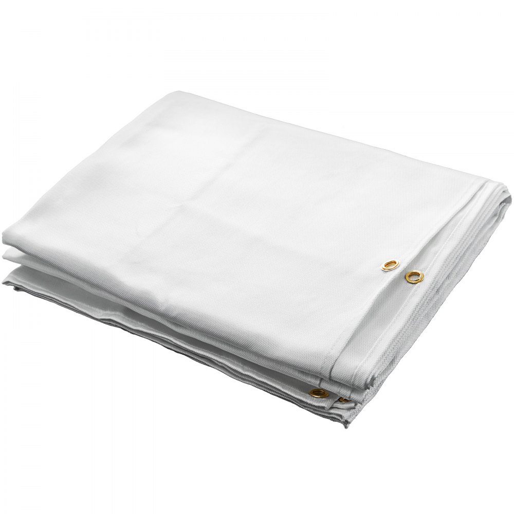 VEVOR 6 x 10 Ft Welding Blanket White Fiberglass Blanket Portable Fiberglass Fire Retardant Blanket Welding Mat Welding Fireproof Thermal Resistant Insulation With Carry Bag