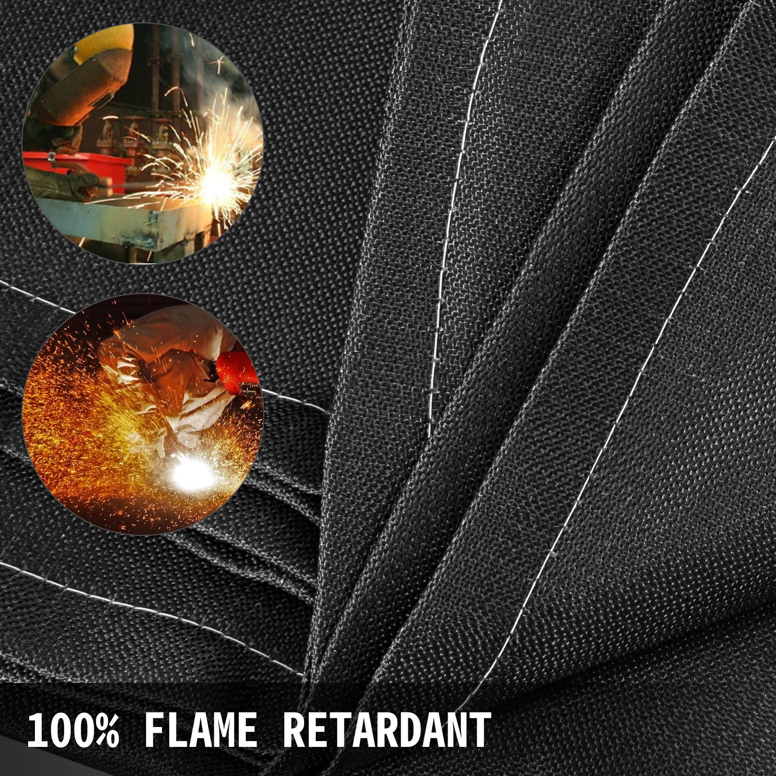 VEVOR Welding Blanket 1.8x3.05 m Fiberglass Blanket Heavy-Duty Fire Retardant Blanket For Easy Hanging and Protection from Sparks & Splatters