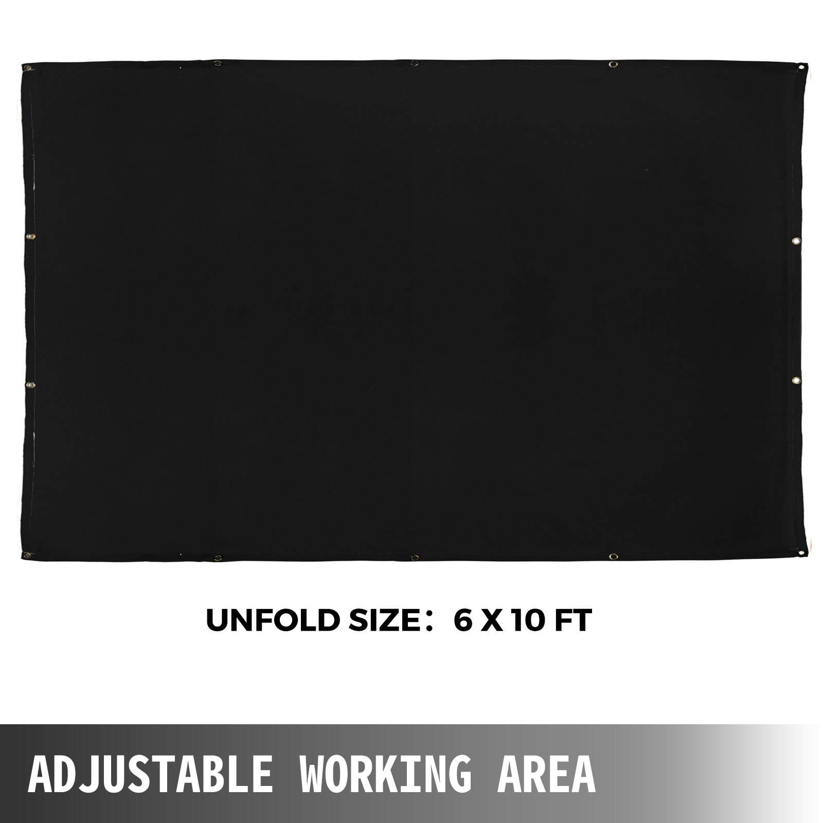 VEVOR Welding Blanket 1.8x3.05 m Fiberglass Blanket Heavy-Duty Fire Retardant Blanket For Easy Hanging and Protection from Sparks & Splatters