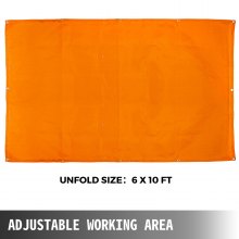 VEVOR Welding Blanket 6 x 10 FT Fiberglass Blanket Heavy-Duty Fire Retardant Blanket for Easy Hanging and Protection from Sparks & Splatters