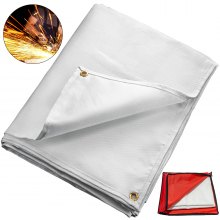 VEVOR Welding Blanket 8 x 10 FT Fiberglass Blanket Heavy-Duty Fire Retardant Blanket For Easy Hanging and Protection from Sparks & Splatters