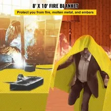 VEVOR Welding Blanket 8 x 10 FT Fiberglass Blanket Heavy-Duty Fire Retardant Blanket For Easy Hanging and Protection from Sparks & Splatters