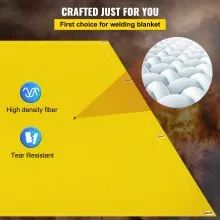VEVOR Welding Blanket 8 x 10 FT Fiberglass Blanket Heavy-Duty Fire Retardant Blanket For Easy Hanging and Protection from Sparks & Splatters