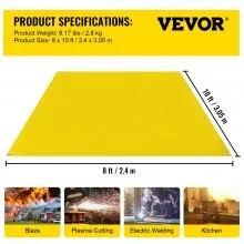 VEVOR Welding Blanket 8 x 10 FT Fiberglass Blanket Heavy-Duty Fire Retardant Blanket For Easy Hanging and Protection from Sparks & Splatters