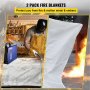 2 pack VEVOR fire blanket protecting against sparks and open flames in a workshop.