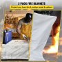 VEVOR Fire Blankets, 2 Pack Welding Blankets, 6' x 10' Fire Suppression Blanket, 1022 °F Flame Retardant Blanket, White Fire Emergency Blankets, Fiberglass Fire Retardant Blanket with 8 Brass Grommets