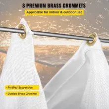 VEVOR Fire Blankets, 2 Pack Welding Blankets, 6' x 10' Fire Suppression Blanket, 1022 °F Flame Retardant Blanket, White Fire Emergency Blankets, Fiberglass Fire Retardant Blanket with 8 Brass Grommets