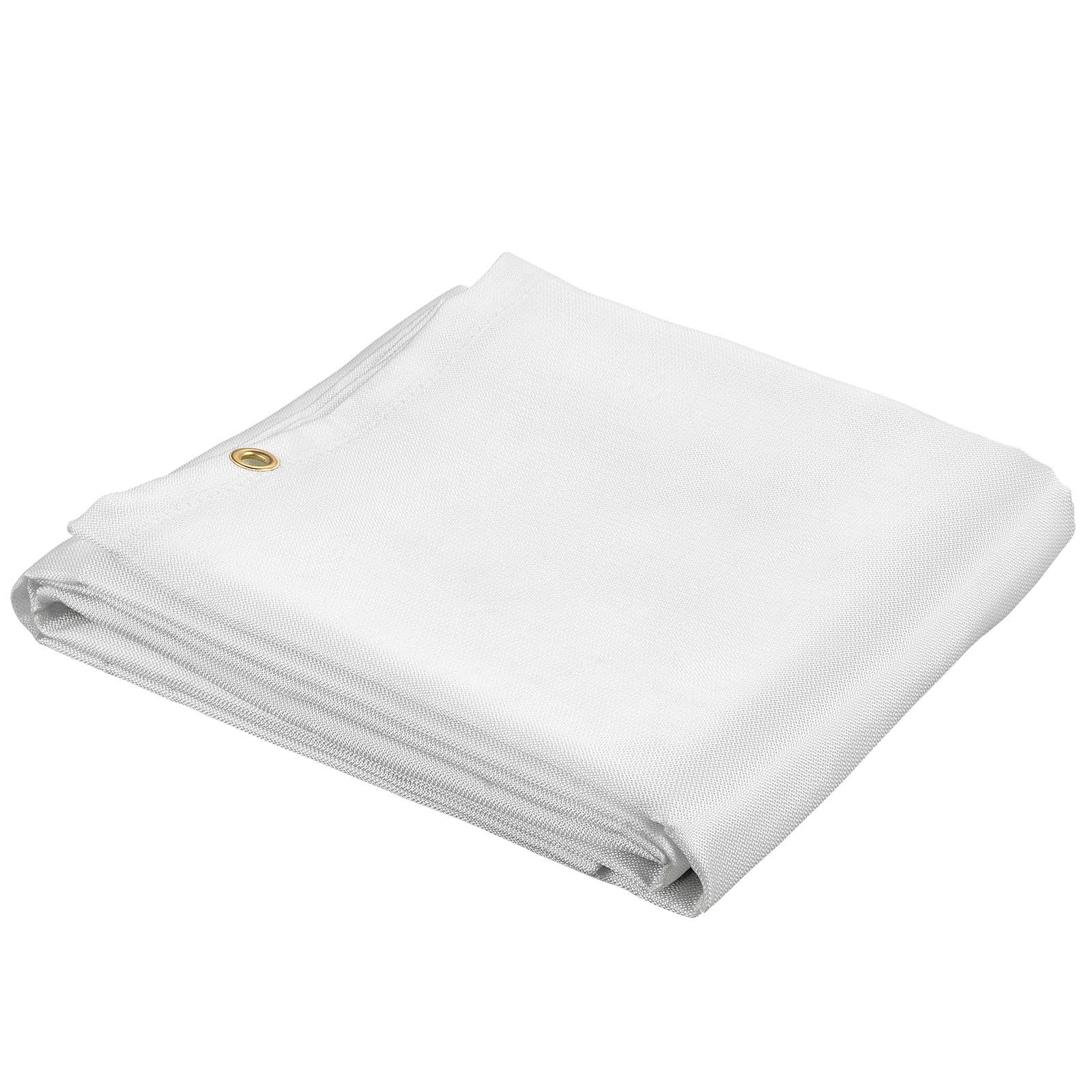 VEVOR Fire Blankets, 2 Pack Welding Blankets, 6\' x 10\' Fire Suppression Blanket, 1022 °F Flame Retardant Blanket, White Fire Emergency Blankets, Fiberglass Fire Retardant Blanket with 8 Brass Gromme