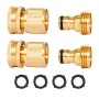 2 Set 3/4" Garden Hose Quick Connect Solid Brass Water Hose Fitting Female Male