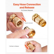 2 Set 3/4" Garden Hose Quick Connect Solid Brass Water Hose Fitting Female Male
