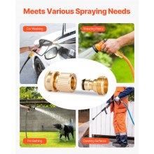2 Set 3/4" Garden Hose Quick Connect Solid Brass Water Hose Fitting Female Male