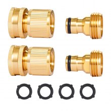 2 Set 3/4" Garden Hose Quick Connect Solid Brass Water Hose Fitting Female Male